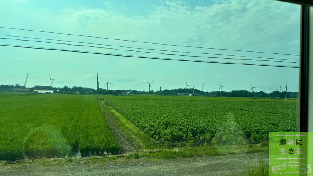 秋田県で乗車中の景色